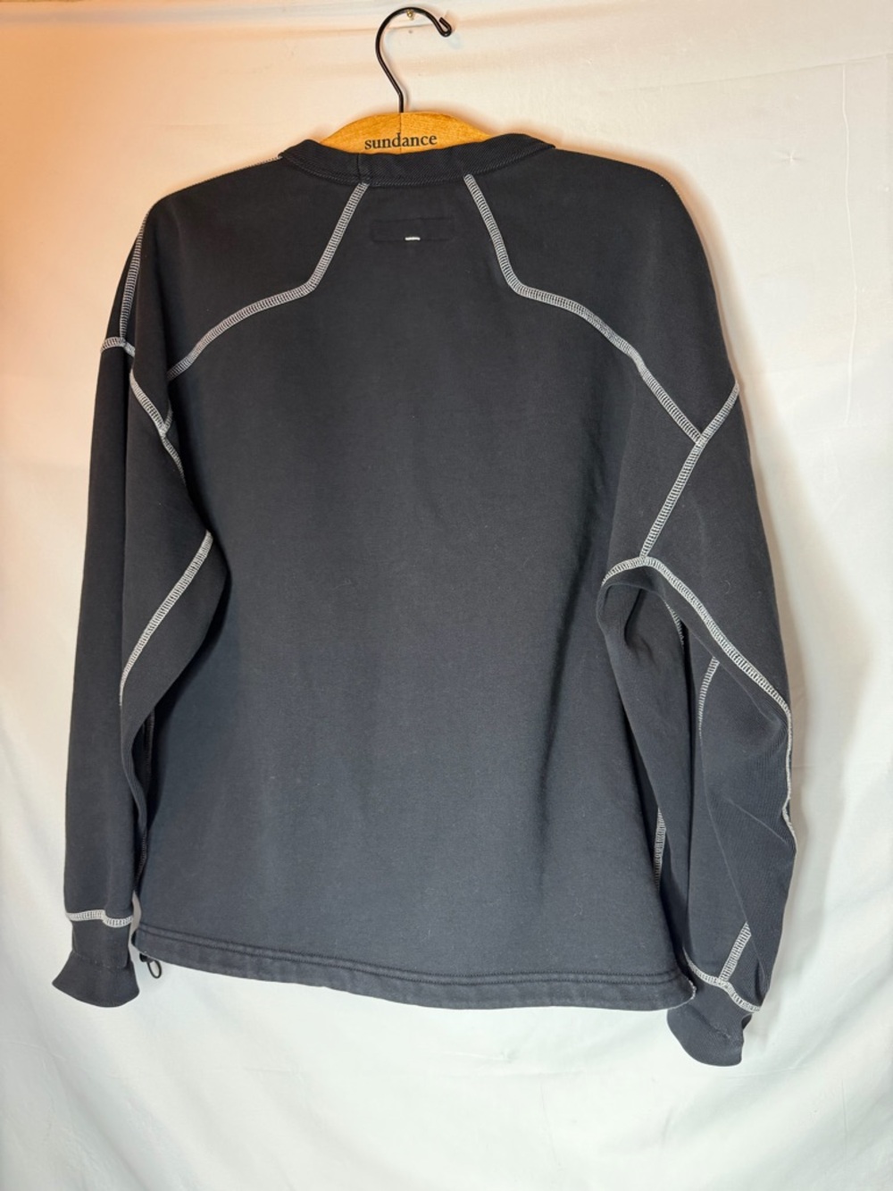 Rag & Bone Men’s XL 100% Cotton Black Sweatshirt Contrast Seams Toggle Hem - Picture 2 of 12
